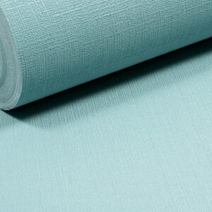 Plain Blue Linen Effect Wallpaper Slightly Imperfect Vinyl