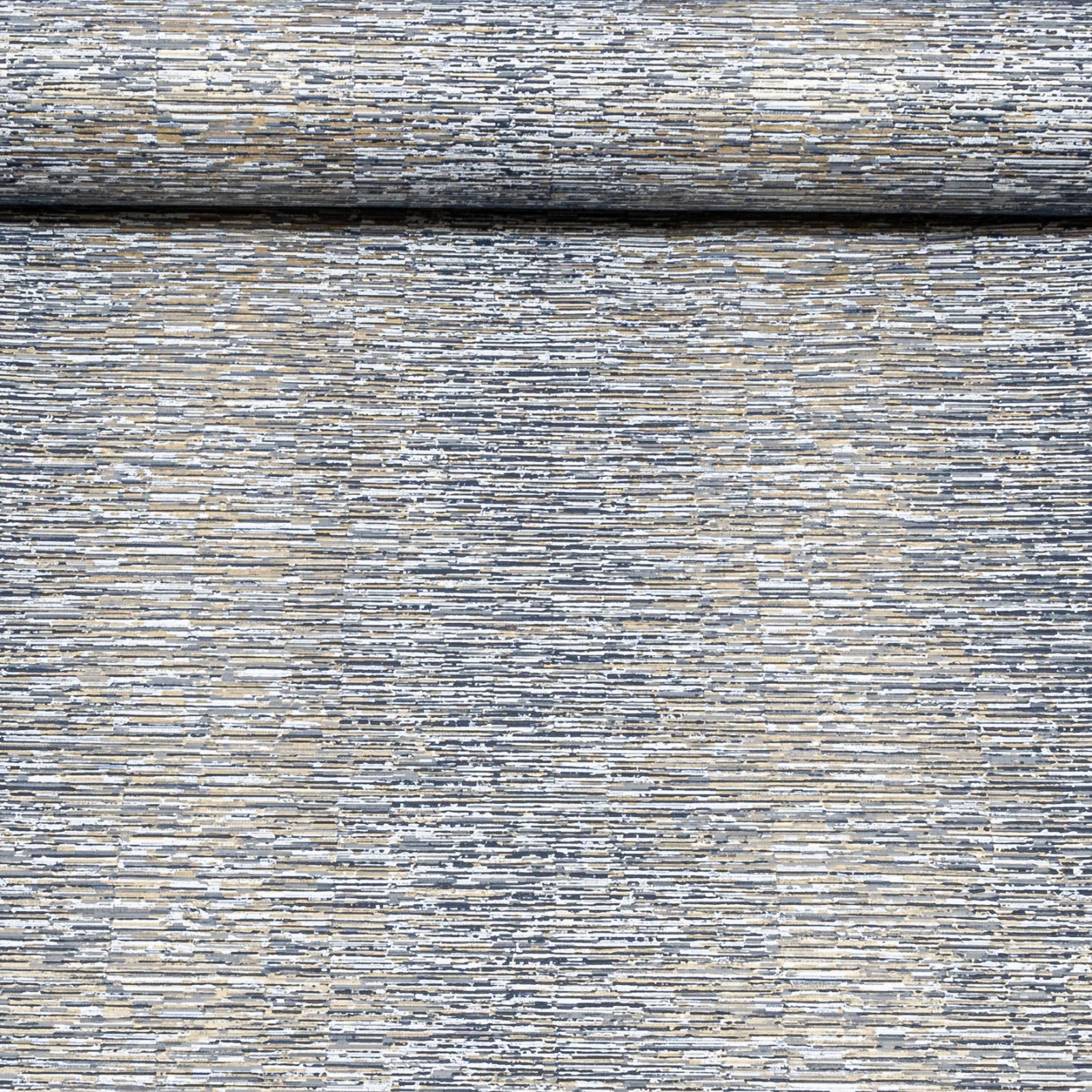 Plain Blue Gold Metallic Wallpaper Textured Slightly Imperfect Vinyl - Image 4