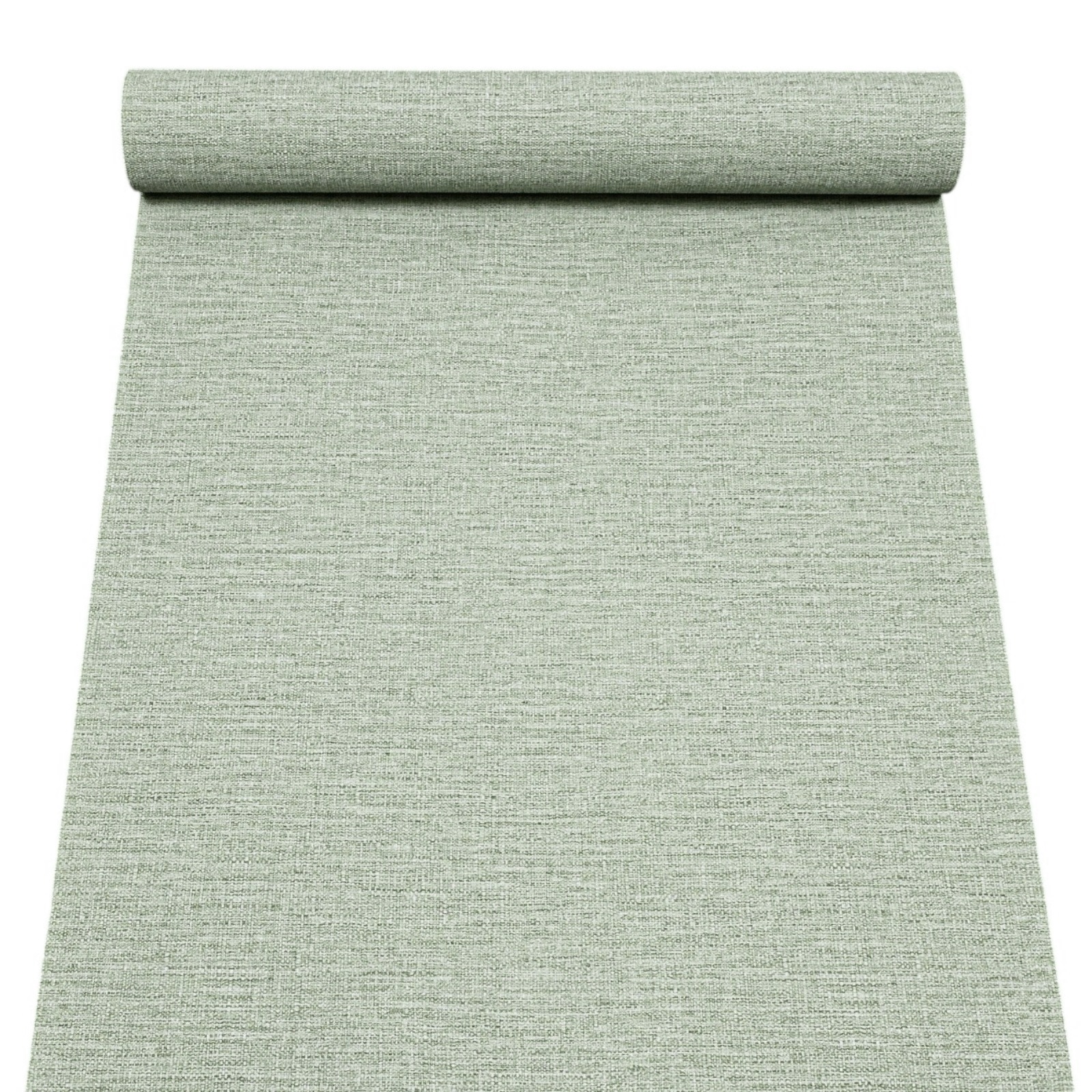 Green Linen Effect Wallpaper Plain Slightly Imperfect Vinyl - Image 2