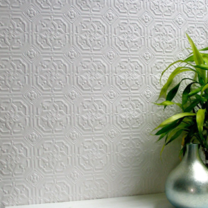 White Paintable Anaglypta Original Derby Wallpaper RD124