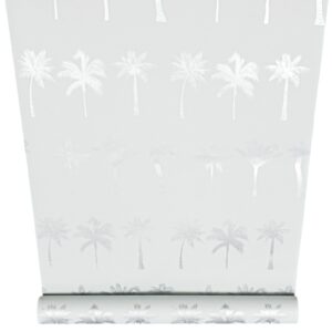 Mint Green Tropical Palm Tree Wallpaper Silver Metallic Shimmer