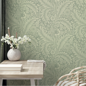 Green Tropical Leaf Wallpaper Textured Floral Feature