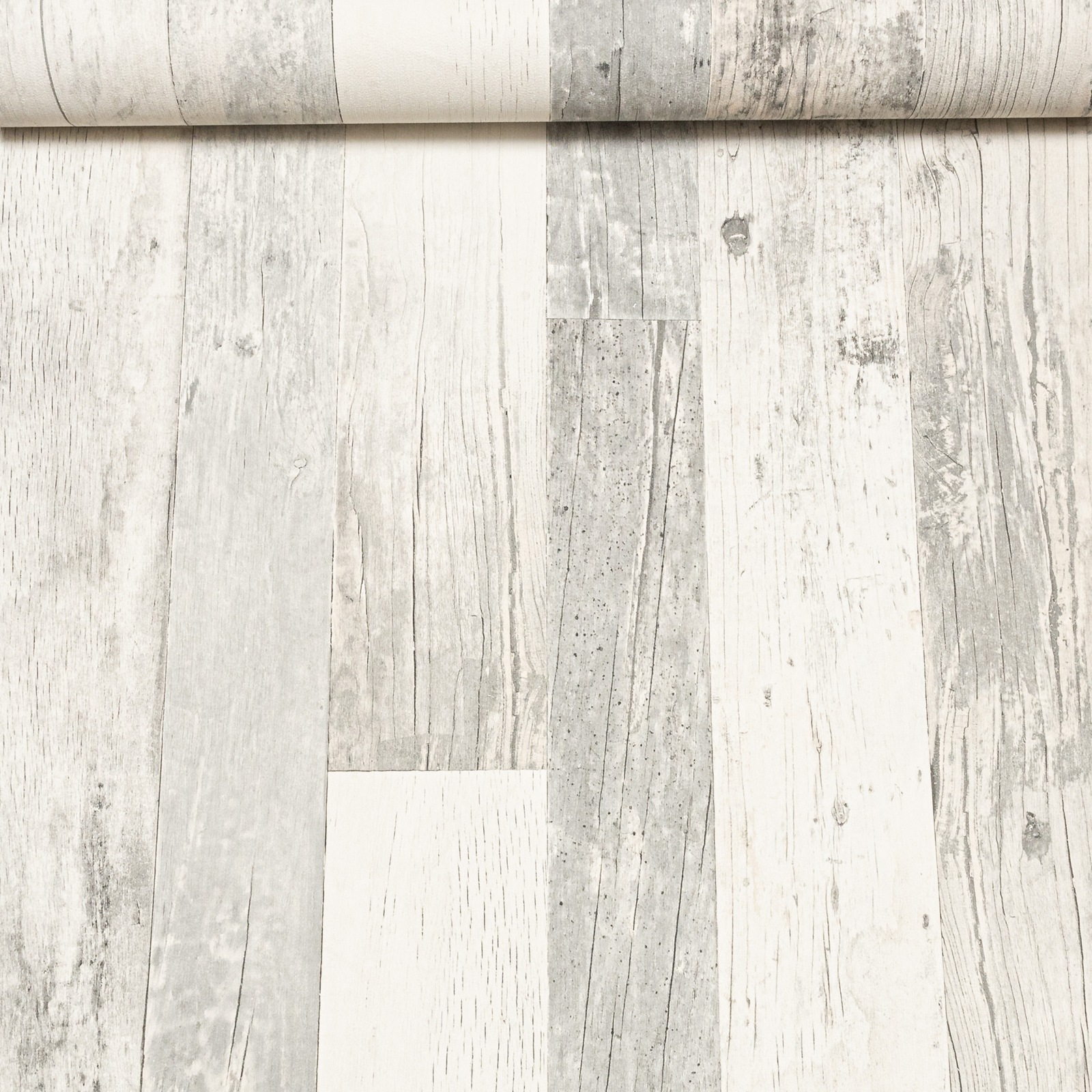 Off White Grey Wooden Plank Effect Wallpaper - Image 9