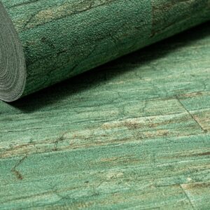 Green Wood Effect Wallpaper Textured Thick Paste The Wall