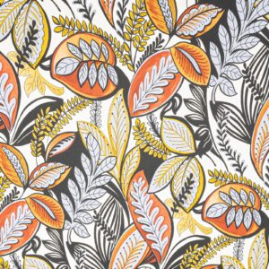 Multi Retro Tropical Leaf Wallpaper Textured Vinyl