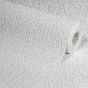 Anaglypta Textured Buckingham White Paintable Thick Vinyl Wallpaper RD6300
