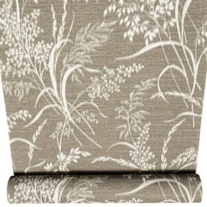Brown Floral Wallpaper Textured Thick Vinyl Slightly Imperfect