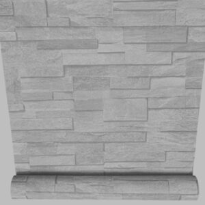Grey Slate Brick Effect Wallpaper Texturedd Vinyl Slightly Imperfect