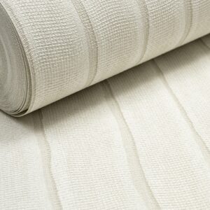 Off White Beige Stripe Wallpaper Thick Textured Slightly Imperfect