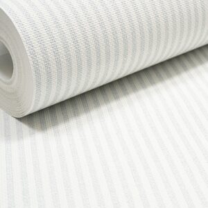 Pale Blue & White Stripe Wallpaper Textured Vinyl Slightly Imperfect