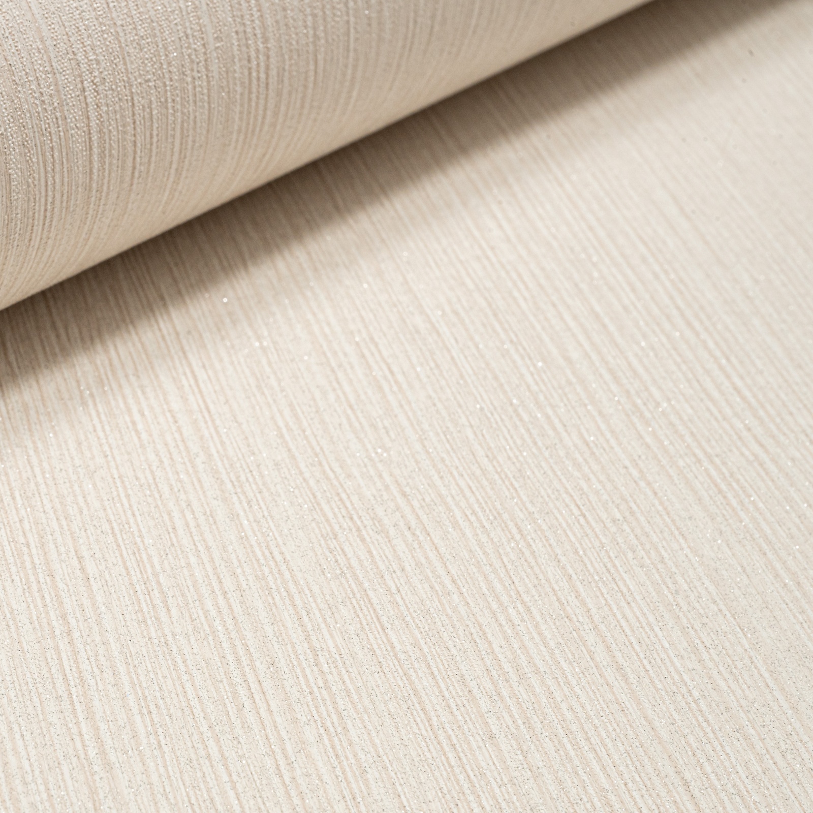 Plain Cream Silver Glitter Shimmer Wallpaper Textured Stripes Slightly Imperfect Vinyl - Image 2