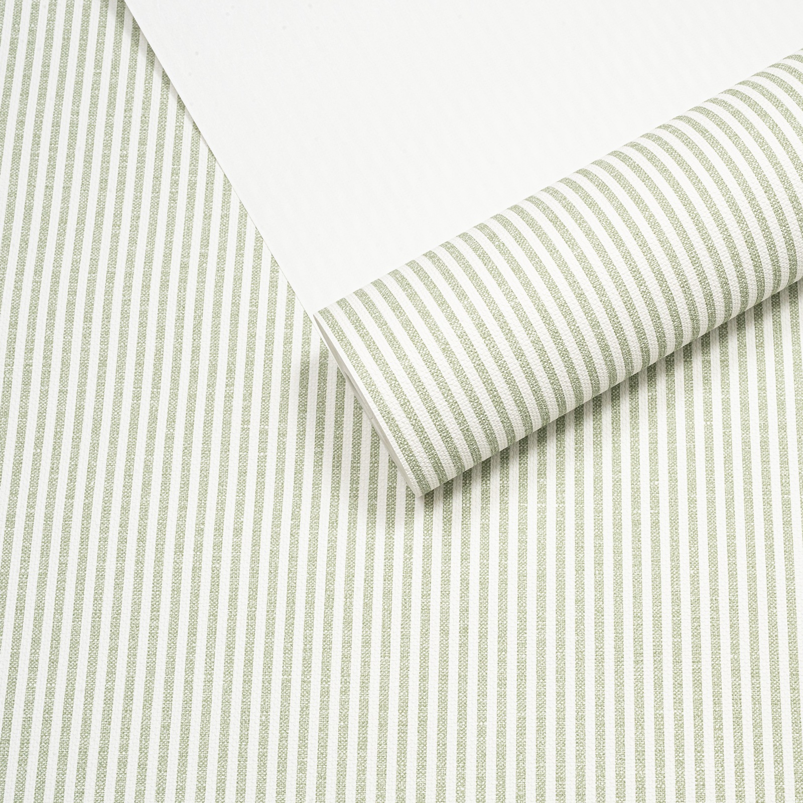 Green White Stripe Wallpaper Textured Slightly Imperfect Vinyl - Image 5