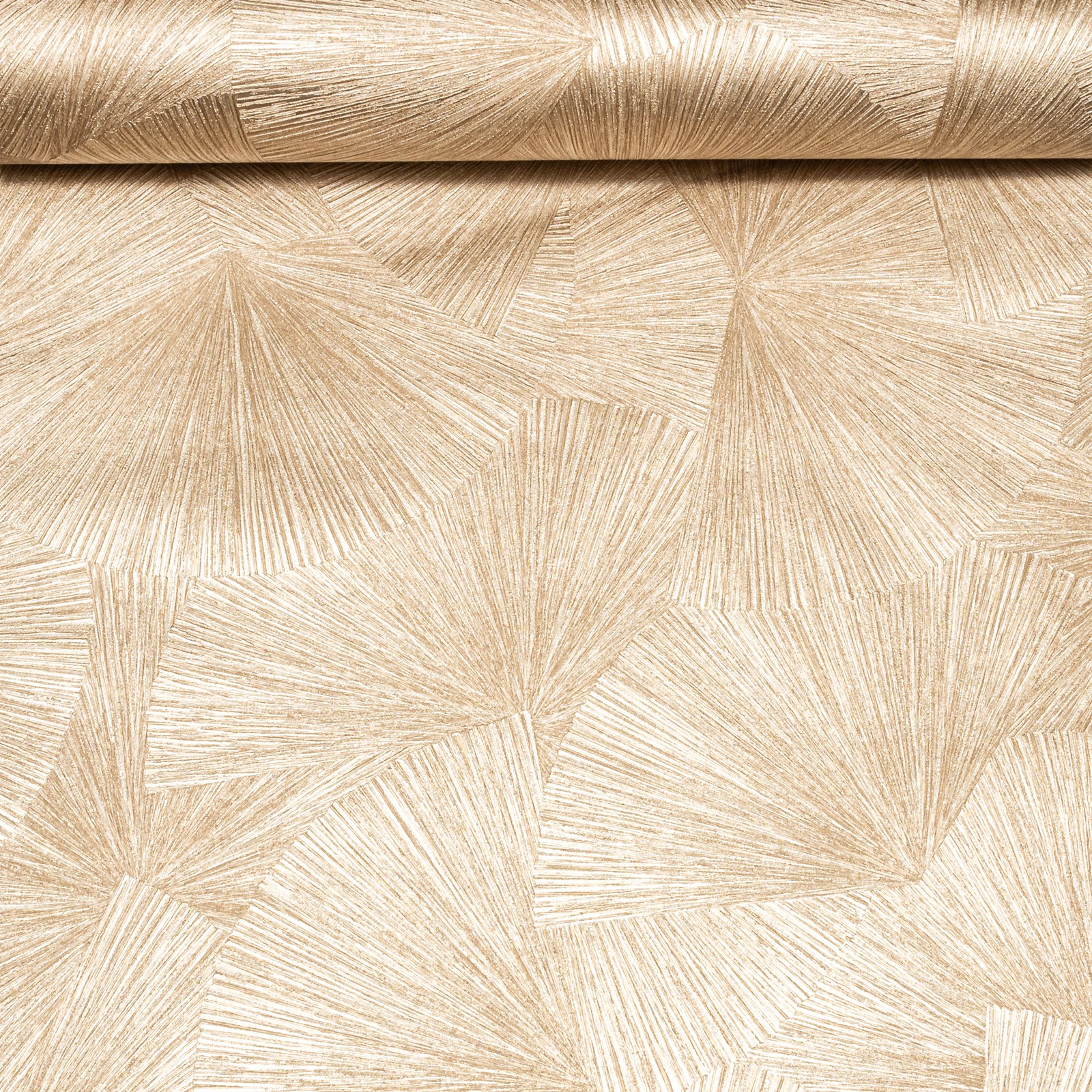 Gold Textured Wallpaper Fan Effect Paste The Wall Vinyl - Image 10