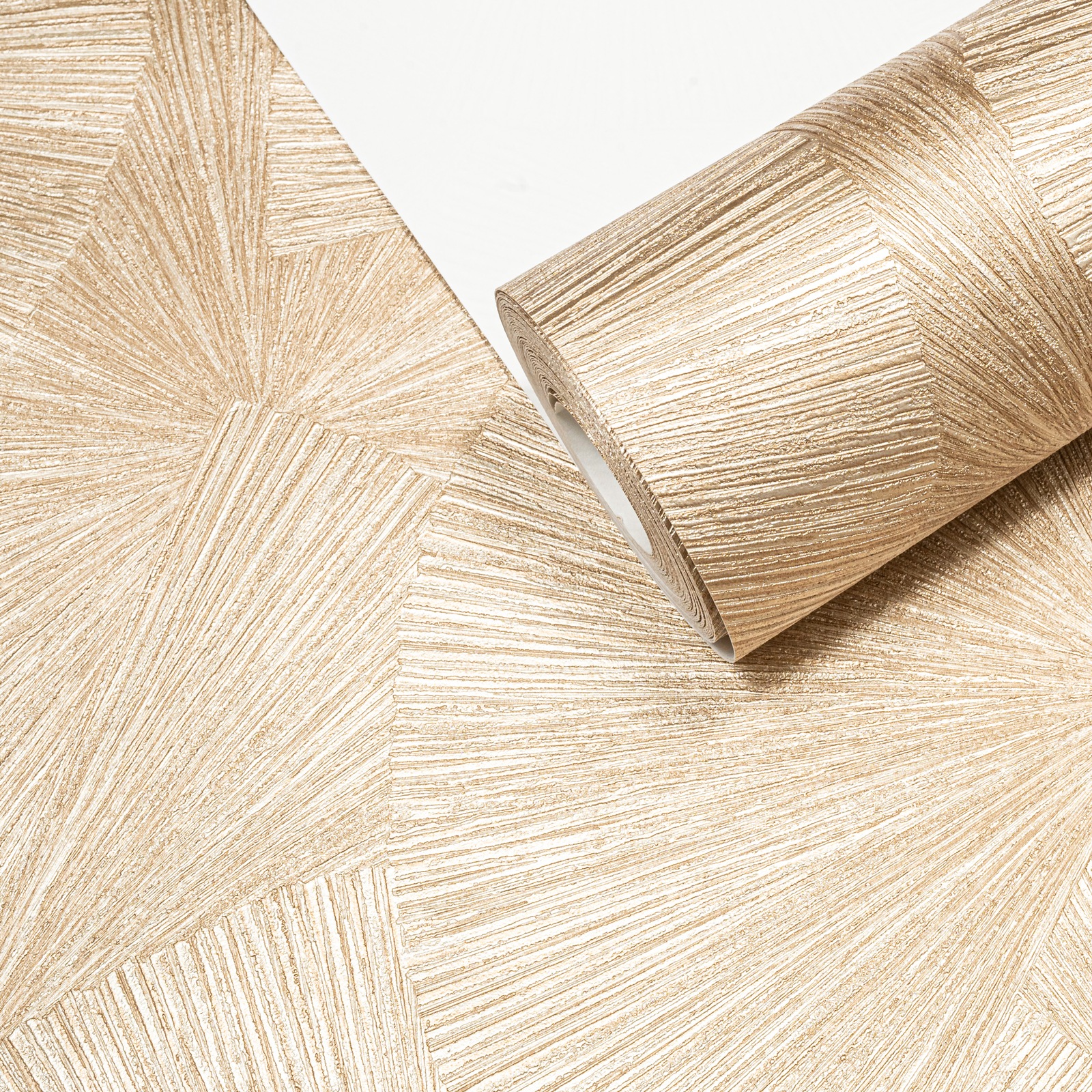 Gold Textured Wallpaper Fan Effect Paste The Wall Vinyl - Image 8