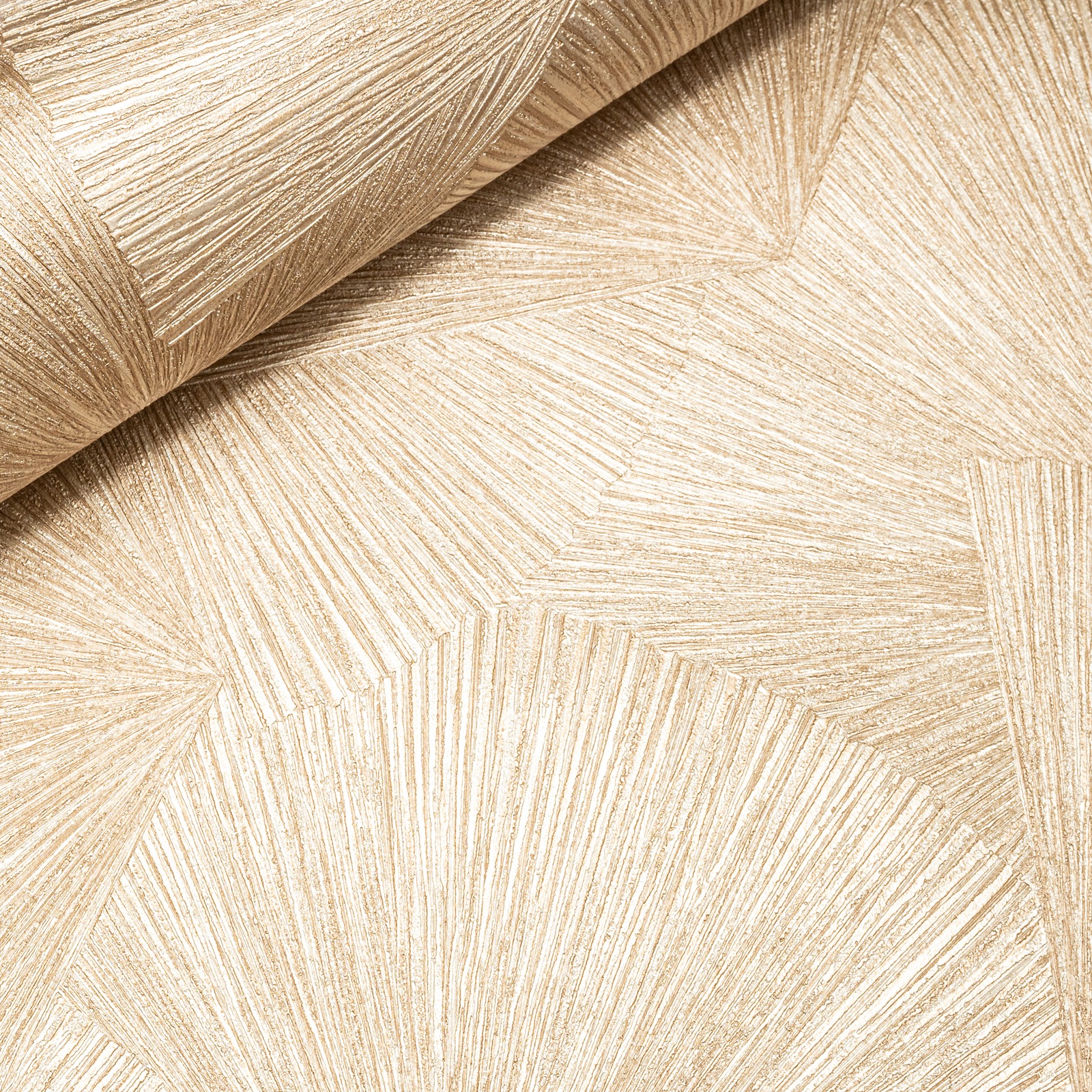 Gold Textured Wallpaper Fan Effect Paste The Wall Vinyl - Image 7