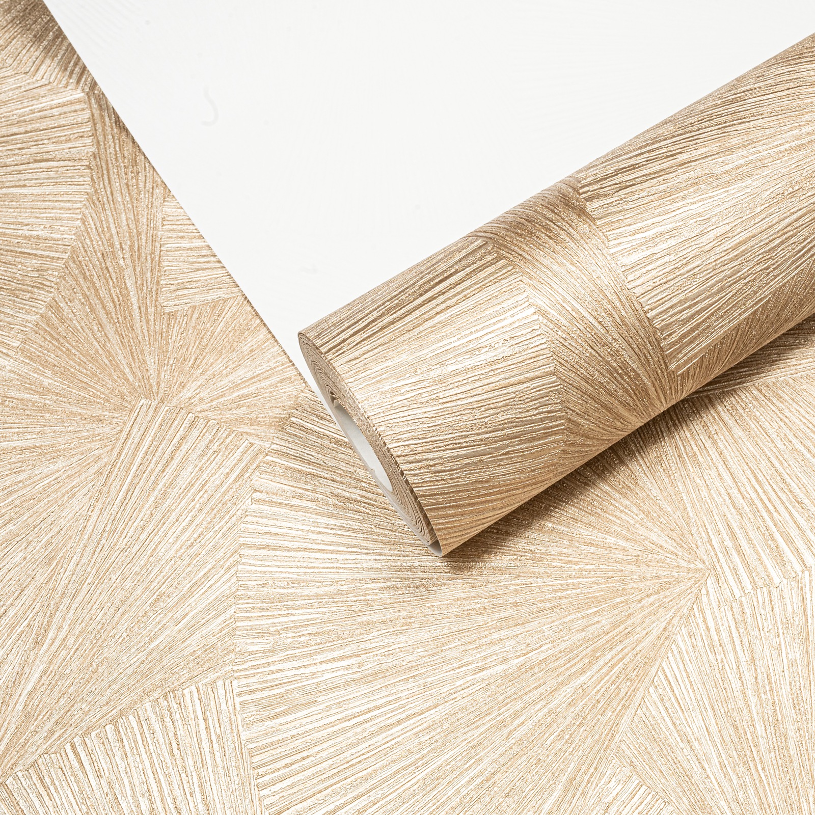 Gold Textured Wallpaper Fan Effect Paste The Wall Vinyl - Image 6