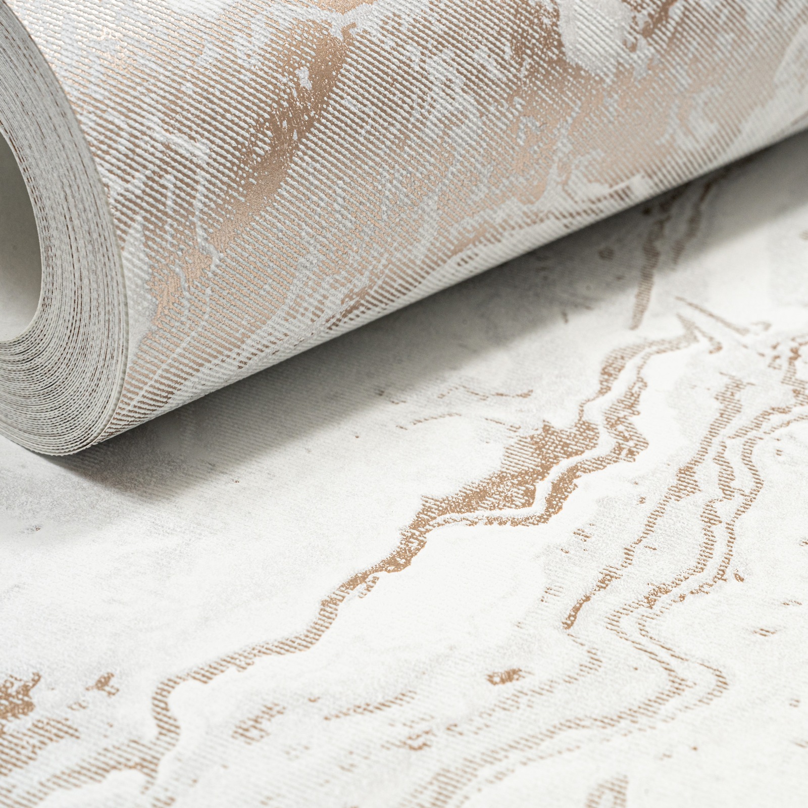 Grey Gold Marble Effect Wallpaper Textured Metallic Vinly - Image 4