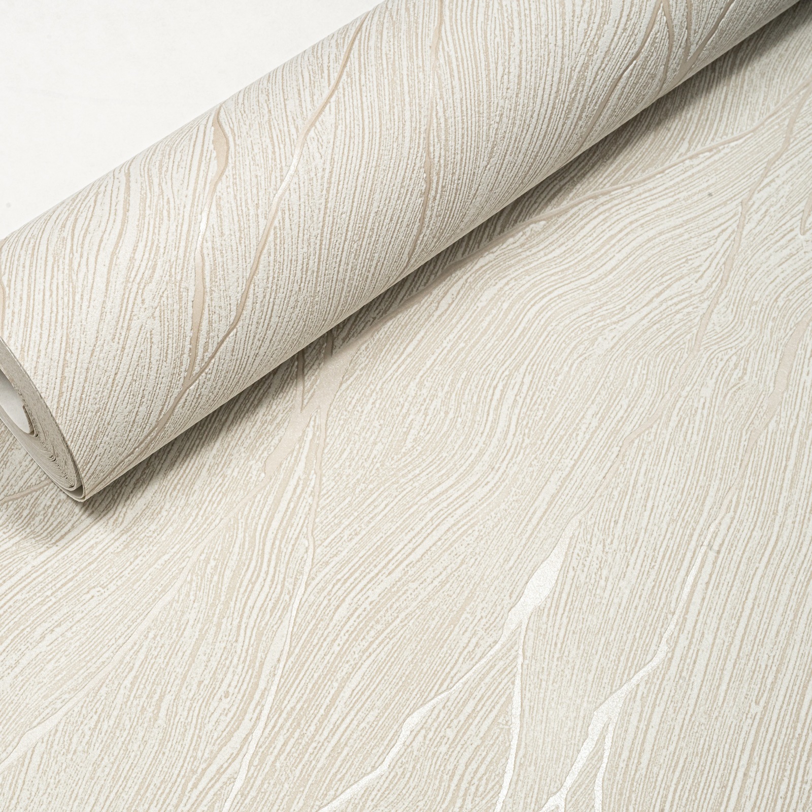 Beige Grey Mix Marble Effect Wallpaper Textured Metallic Non-Woven Vinyl Feature - Image 6