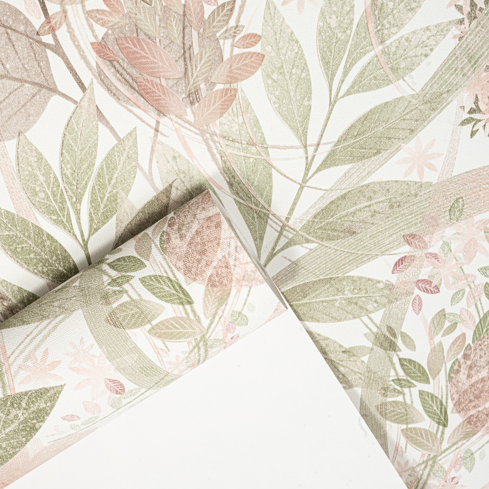 Pink & Green Floral Wallpaper Textured Vinyl Feature Wall - Image 6