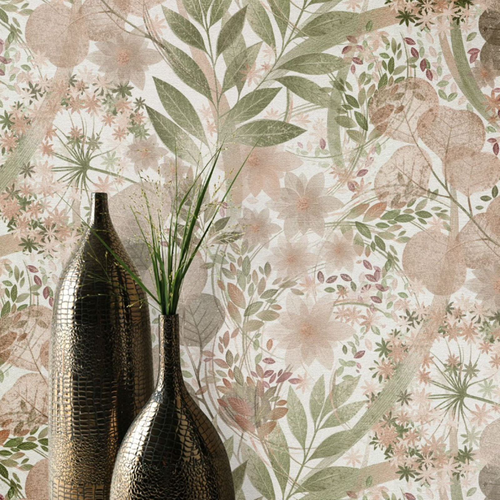 Pink & Green Floral Wallpaper Textured Vinyl Feature Wall - Image 12