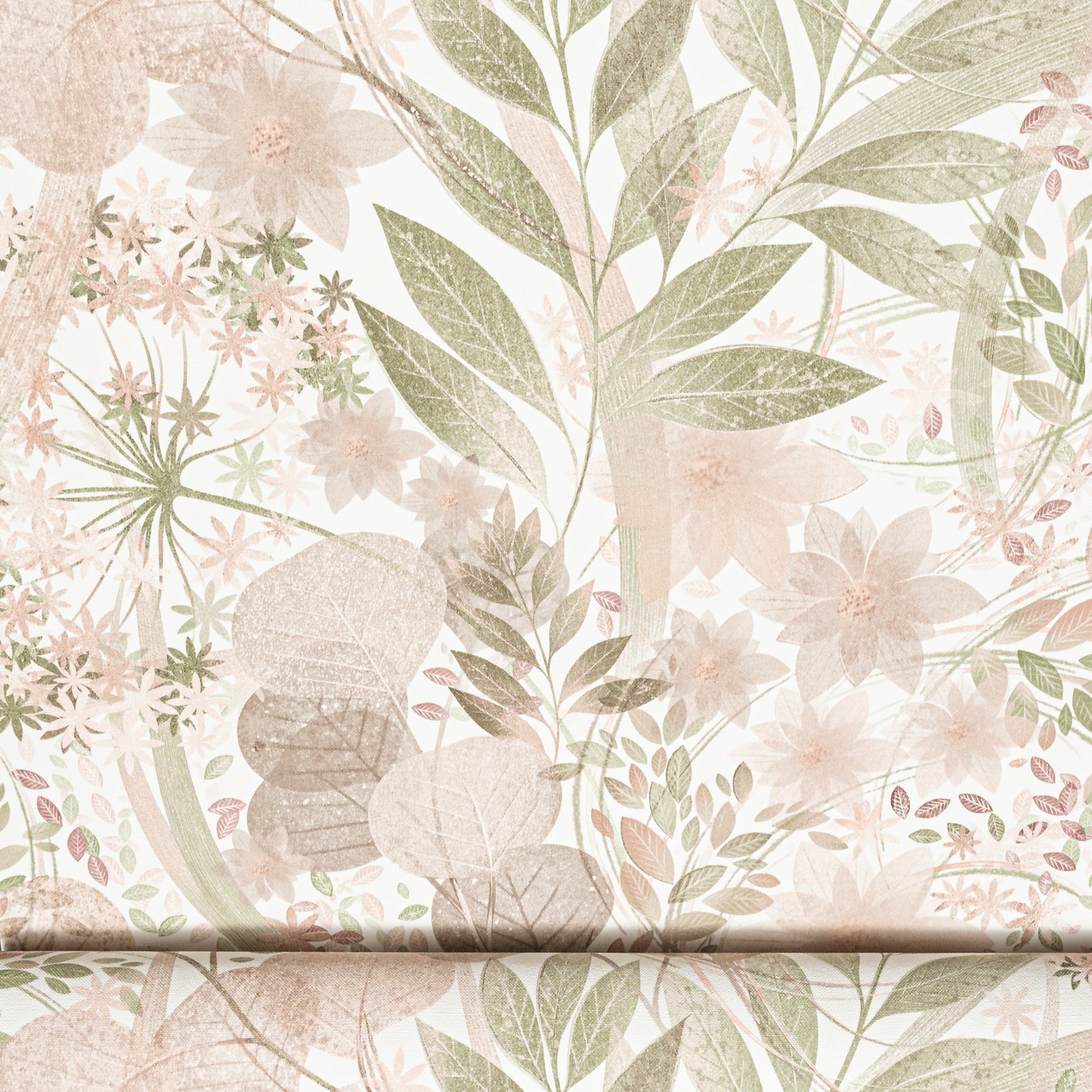 Pink & Green Floral Wallpaper Textured Vinyl Feature Wall - Image 10