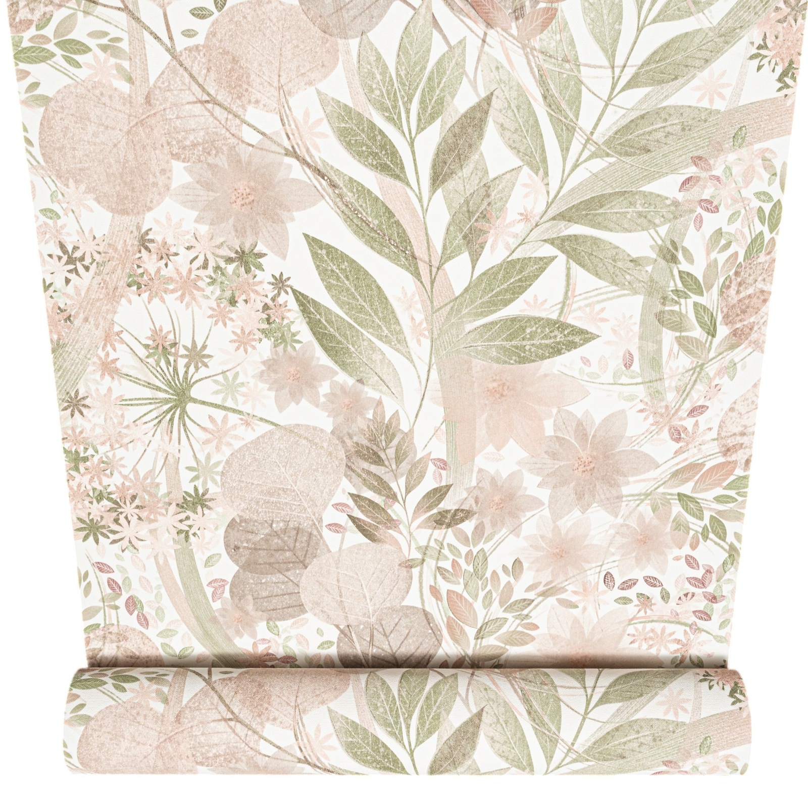 Pink & Green Floral Wallpaper Textured Vinyl Feature Wall - Image 2