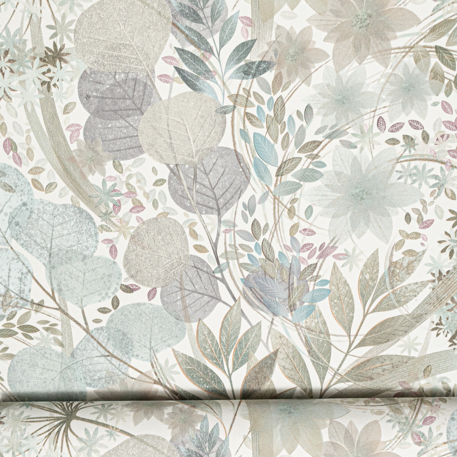 Soft Blue Floral Wallpaper Multi Leaf Textured Vinyl Feature Wall - Image 14