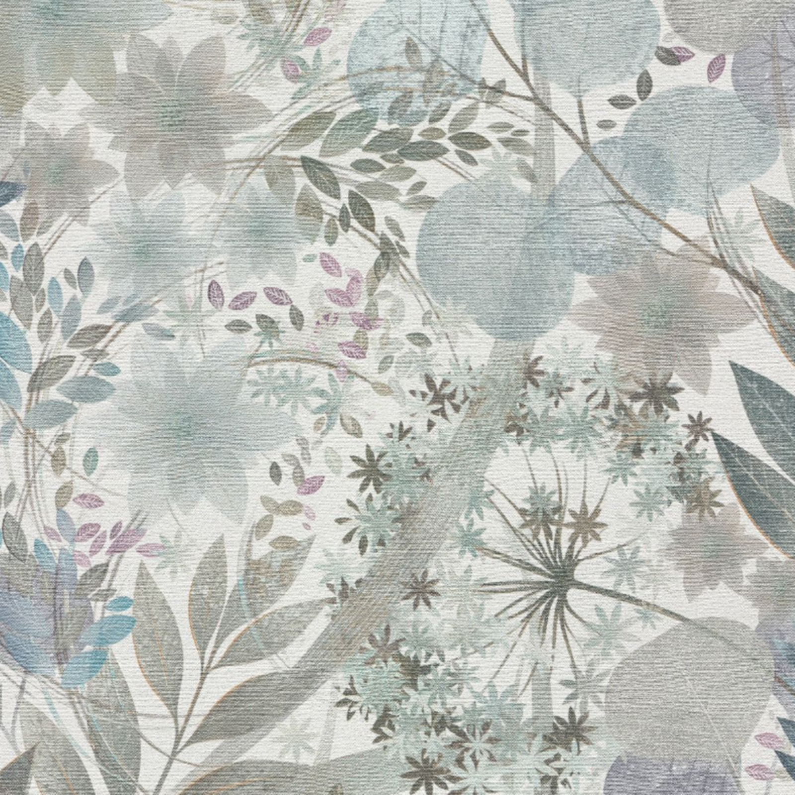 Soft Blue Floral Wallpaper Multi Leaf Textured Vinyl Feature Wall - Image 5