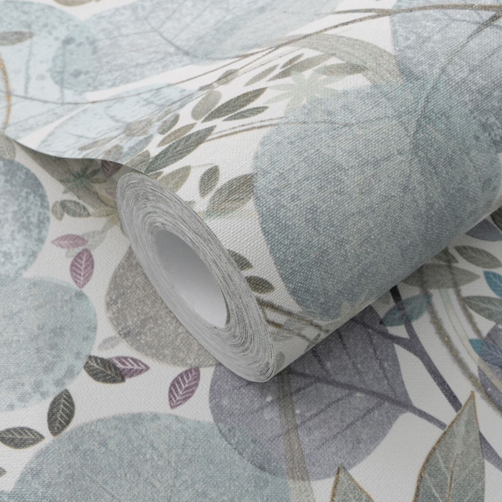 Soft Blue Floral Wallpaper Multi Leaf Textured Vinyl Feature Wall - Image 4