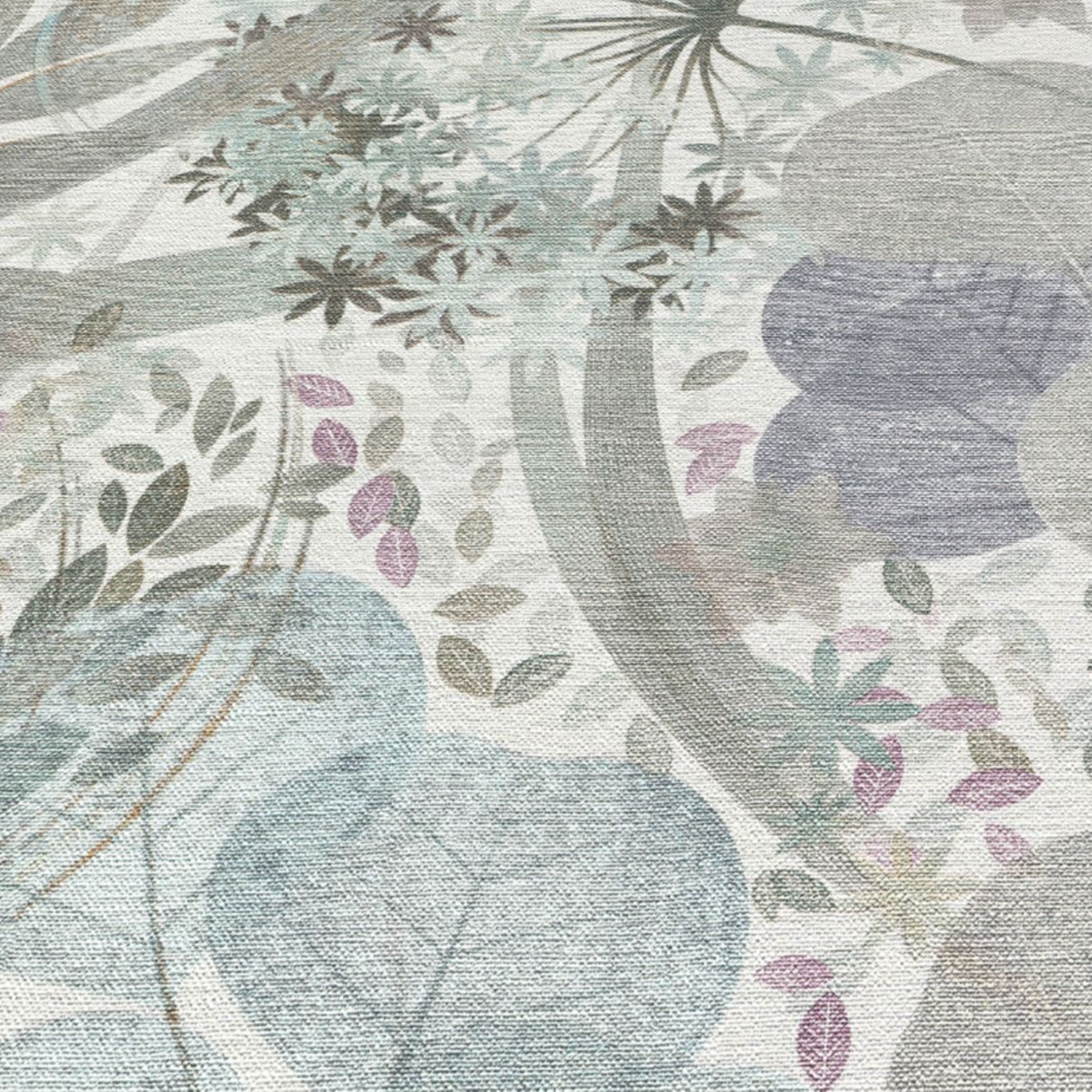 Soft Blue Floral Wallpaper Multi Leaf Textured Vinyl Feature Wall - Image 2