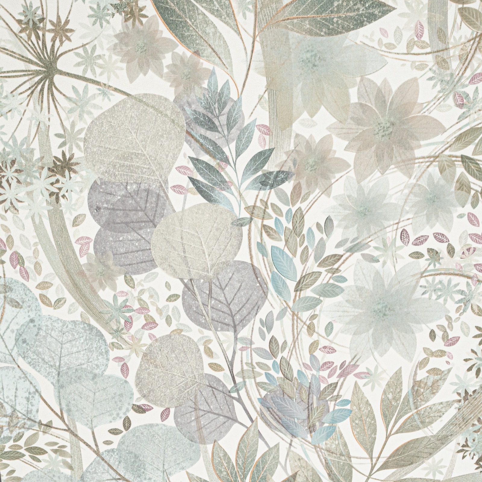 Soft Blue Floral Wallpaper Multi Leaf Textured Vinyl Feature Wall - Image 13