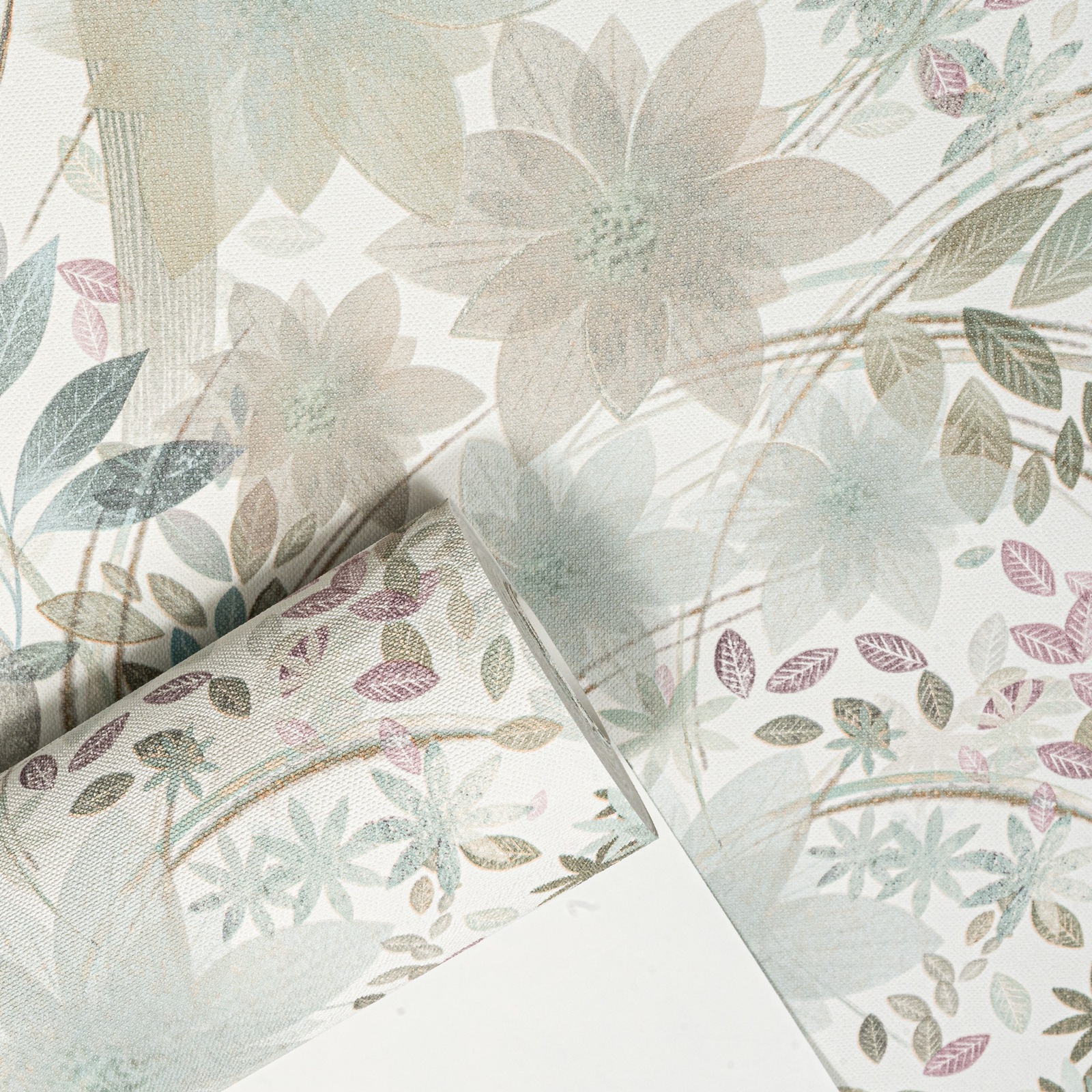 Soft Blue Floral Wallpaper Multi Leaf Textured Vinyl Feature Wall - Image 12