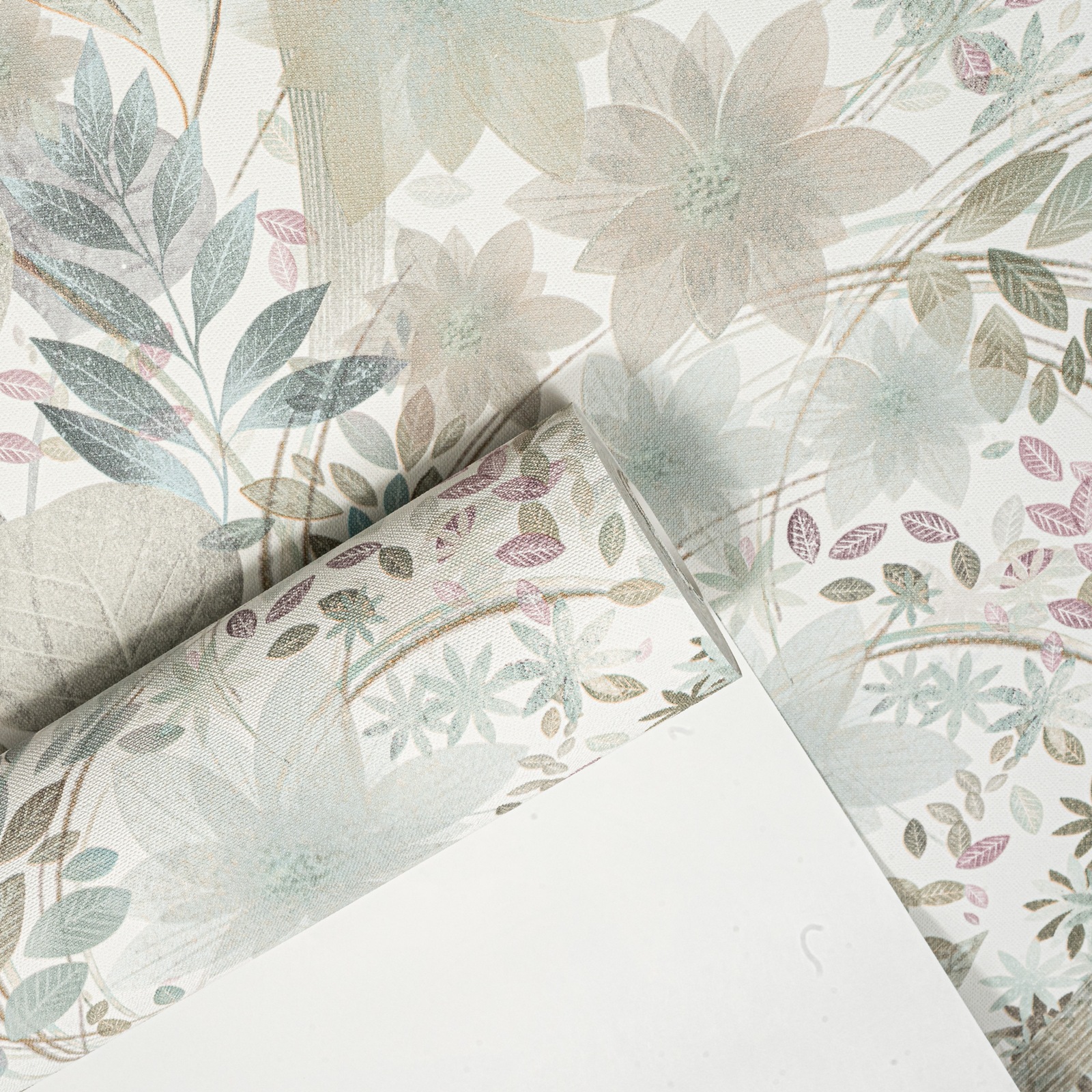 Soft Blue Floral Wallpaper Multi Leaf Textured Vinyl Feature Wall - Image 10