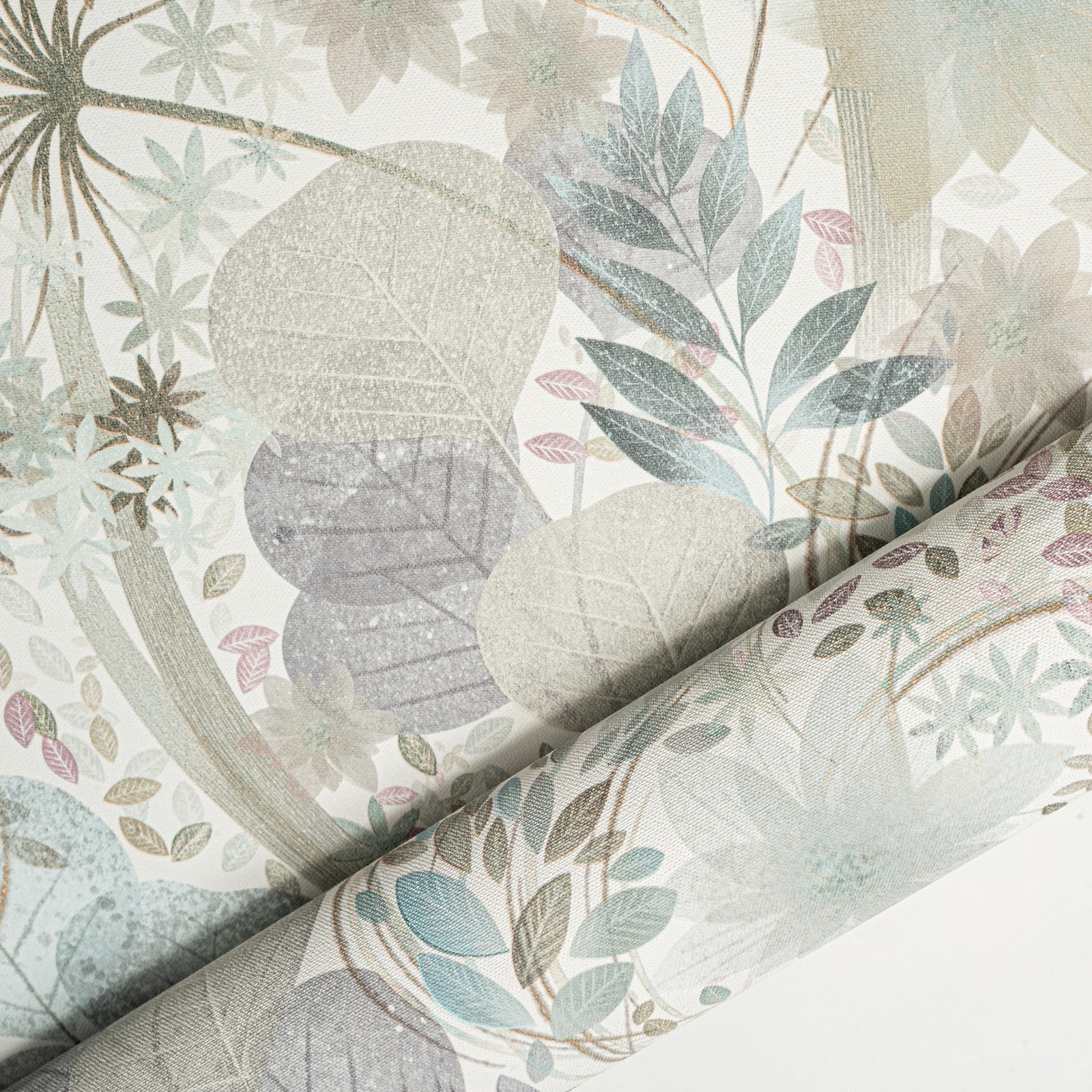 Soft Blue Floral Wallpaper Multi Leaf Textured Vinyl Feature Wall - Image 9
