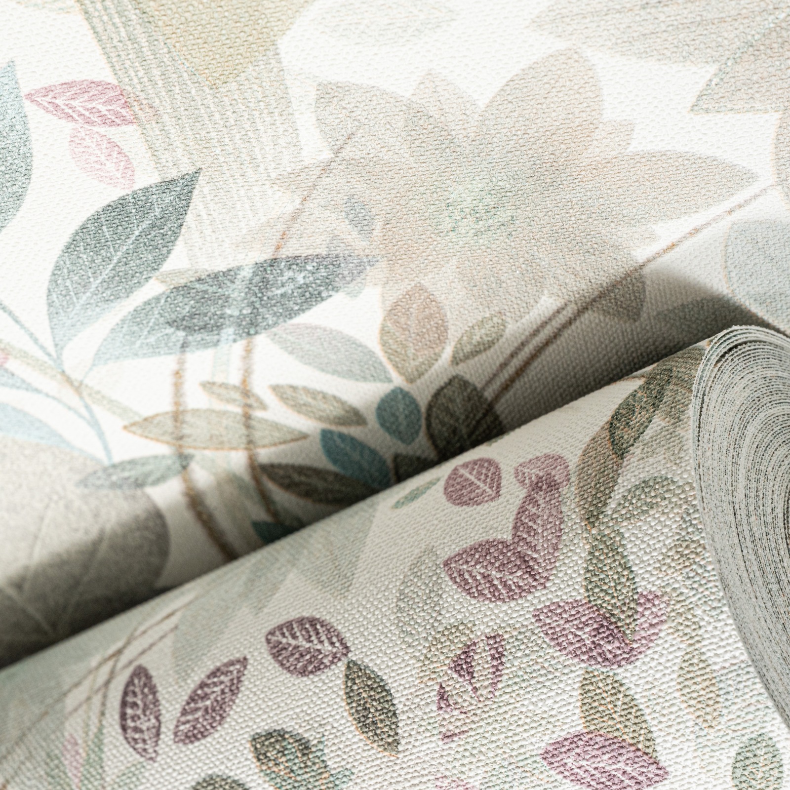 Soft Blue Floral Wallpaper Multi Leaf Textured Vinyl Feature Wall - Image 8