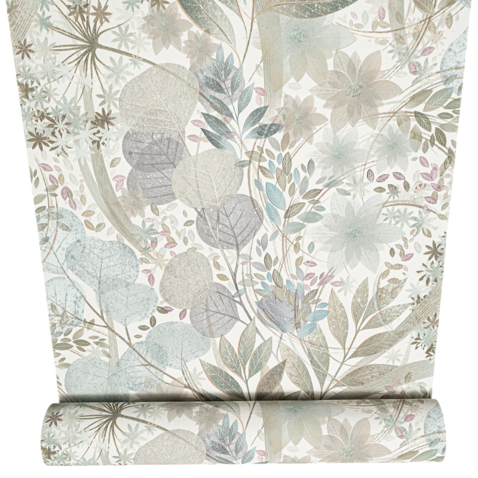 Soft Blue Floral Wallpaper Multi Leaf Textured Vinyl Feature Wall - Image 6
