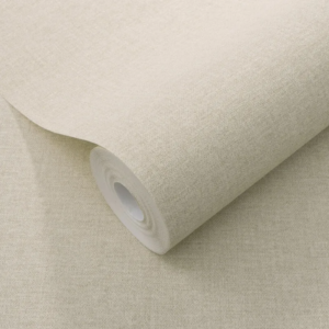 Plain Cream Beige Tones Wallpaper Linen Effect Textured Vinyl