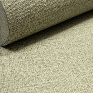 Plain Green Linen Effect Wallpaper Textured Vinyl Slightly Imperfect