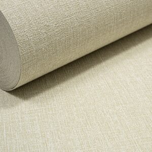 Plain Cream Linen Effect Wallpaper Textured Slightly Imperfect Vinyl