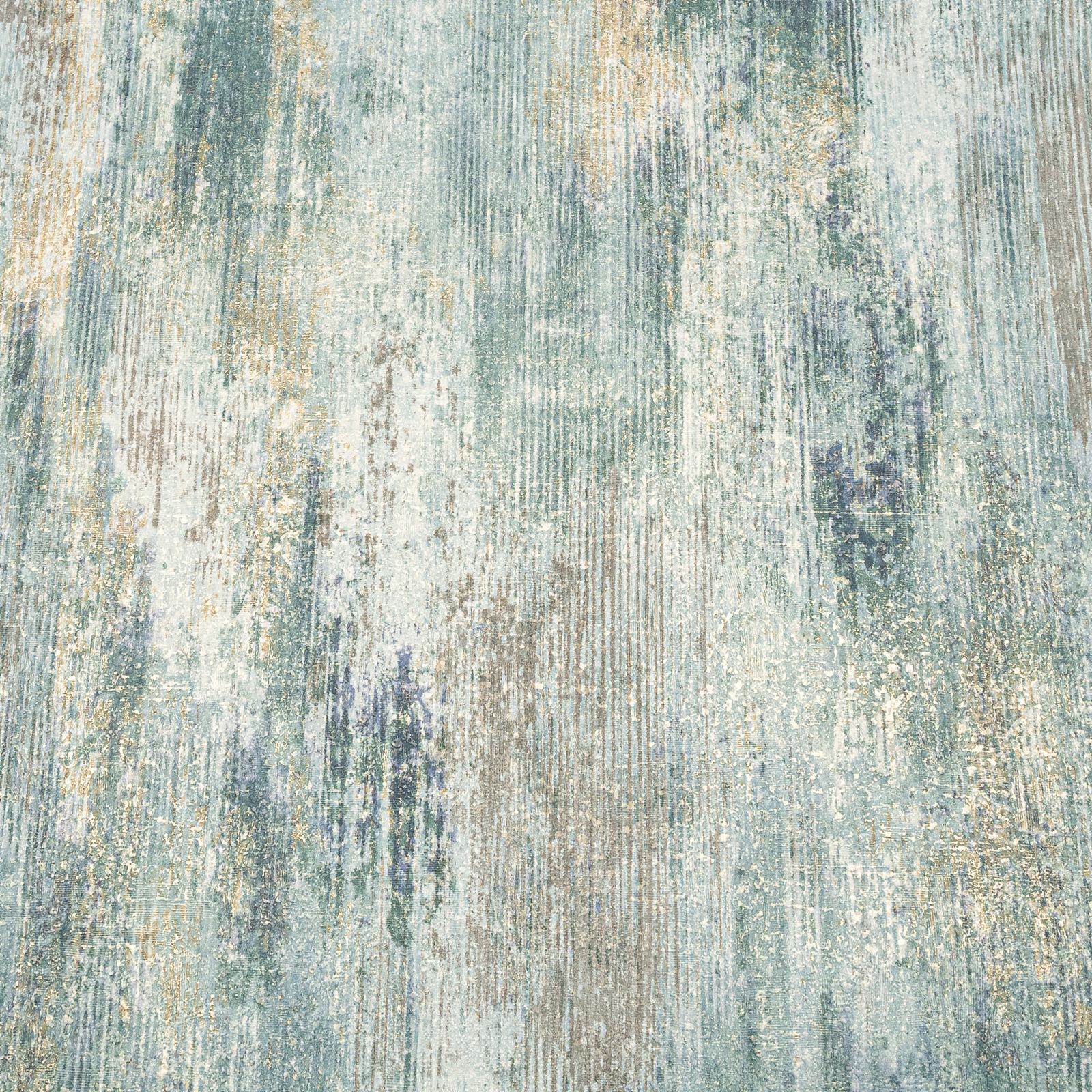 Green Blue Tones Wallpaper Gold Metallic Shimmer Textured Concrete Effect Slightly Imperfect Vinyl - Image 8