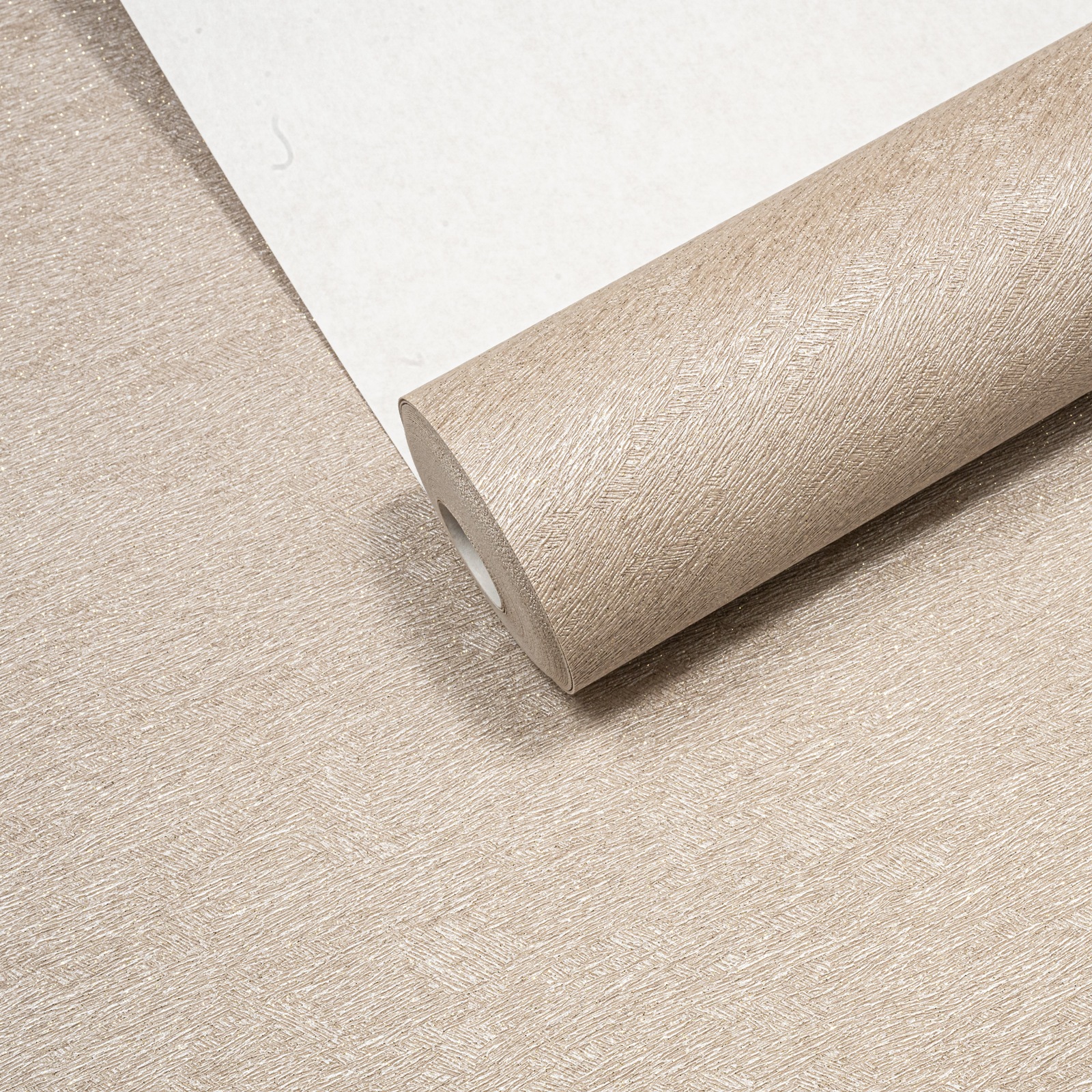 Taupe Mushroom Mix Wallpaper Plain Gold Glitter Textured Slightly Imperfect Vinyl - Image 5