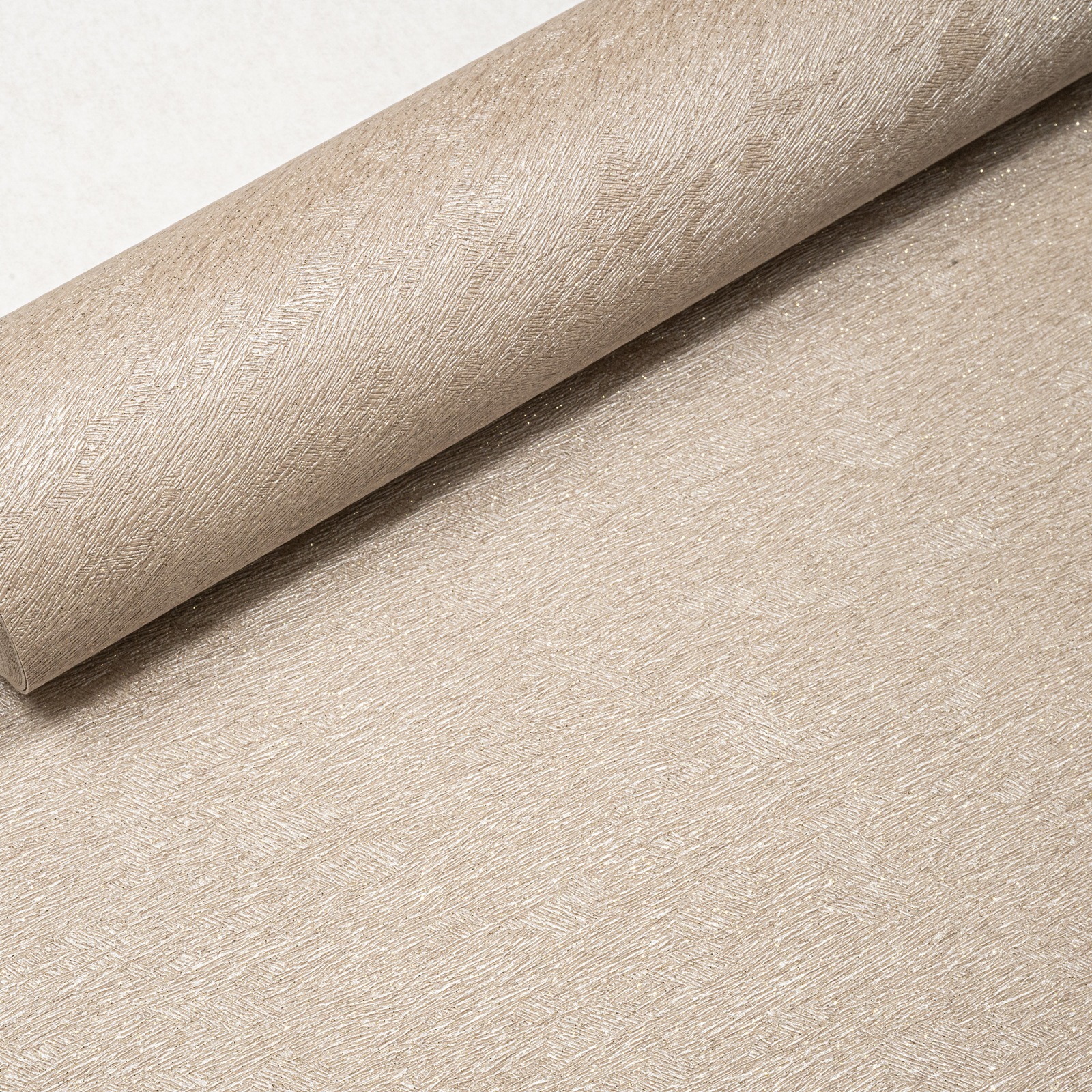 Taupe Mushroom Mix Wallpaper Plain Gold Glitter Textured Slightly Imperfect Vinyl - Image 4