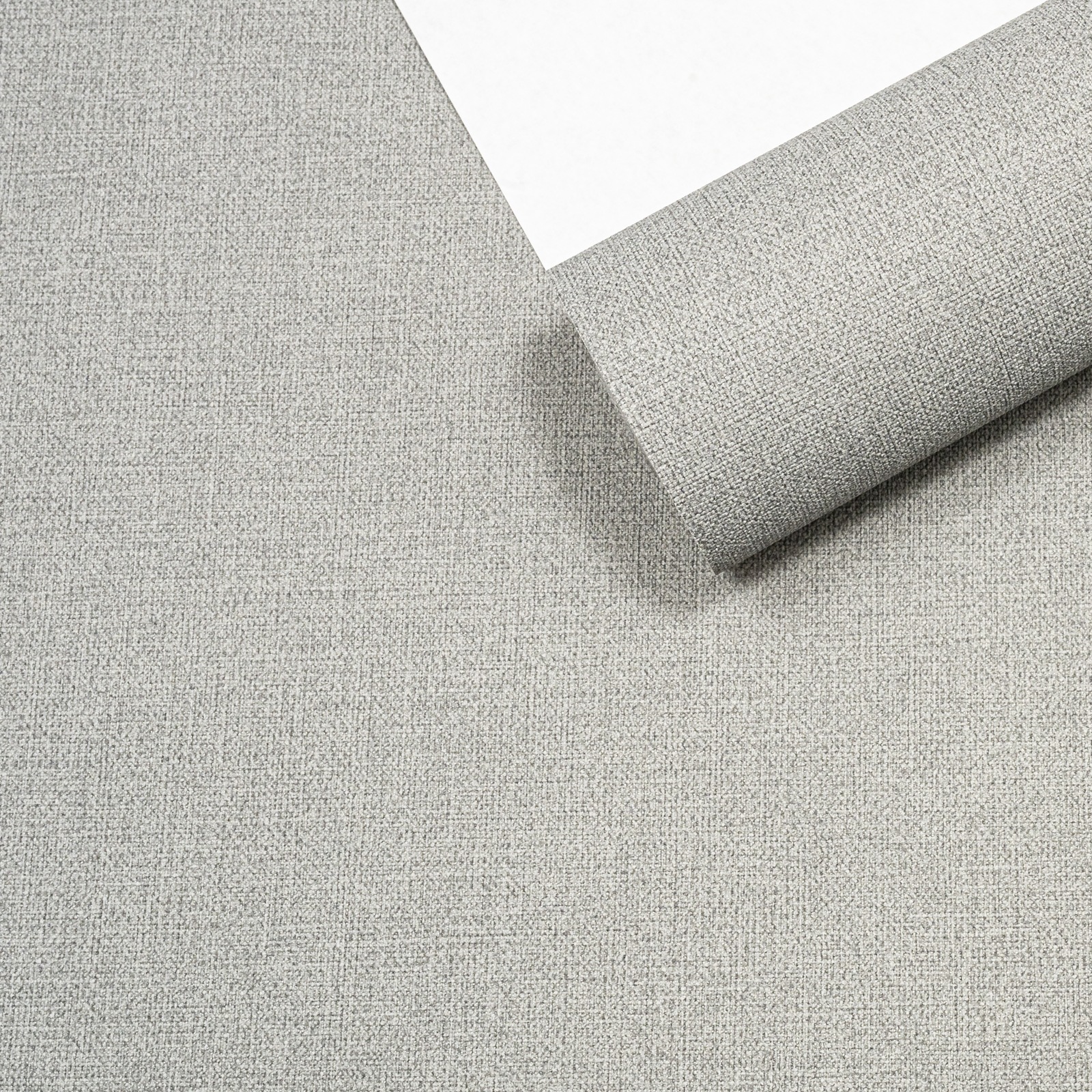 Plain Grey Linen Effect Wallpaper Textured Slightly Imperfect Vinyl - Image 7