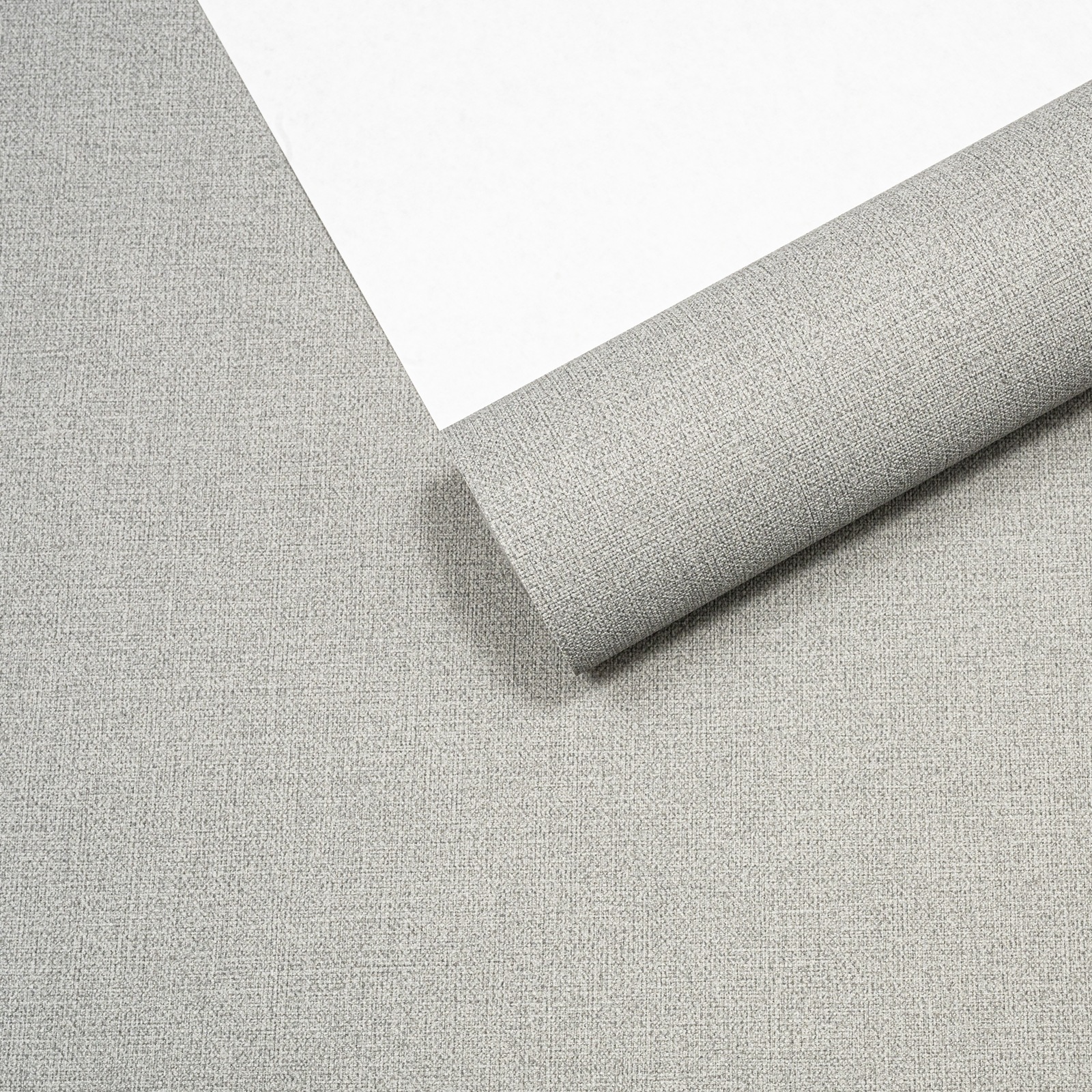 Plain Grey Linen Effect Wallpaper Textured Slightly Imperfect Vinyl - Image 6