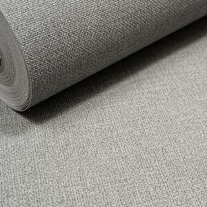 Plain Grey Linen Effect Wallpaper Textured Slightly Imperfect Vinyl