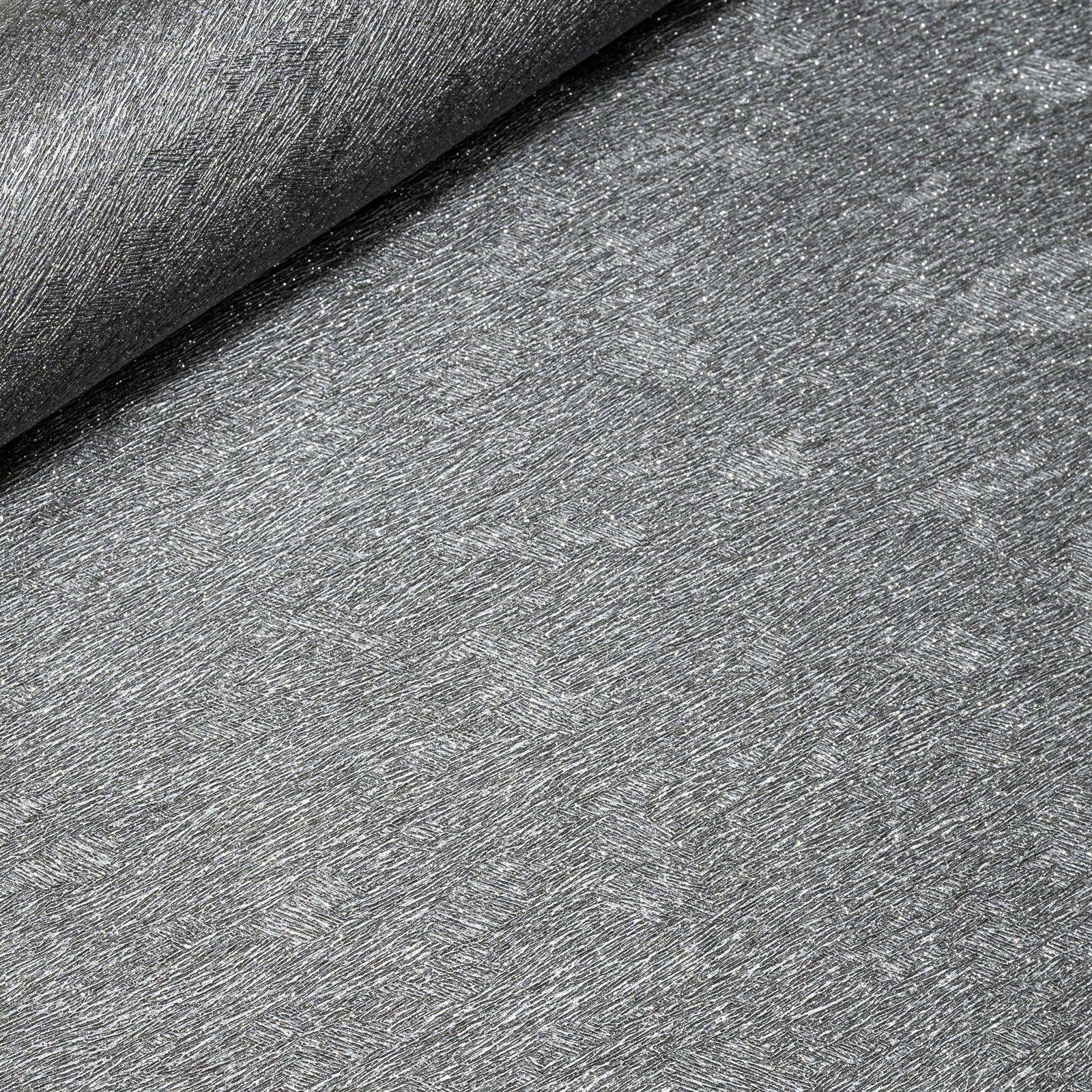 Plain Black Textured Wallpaper Silver Glitter Shimmer Slightly Imperfect Vinyl - Image 6
