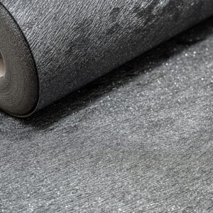 Plain Black Textured Wallpaper Silver Glitter Shimmer Slightly Imperfect Vinyl