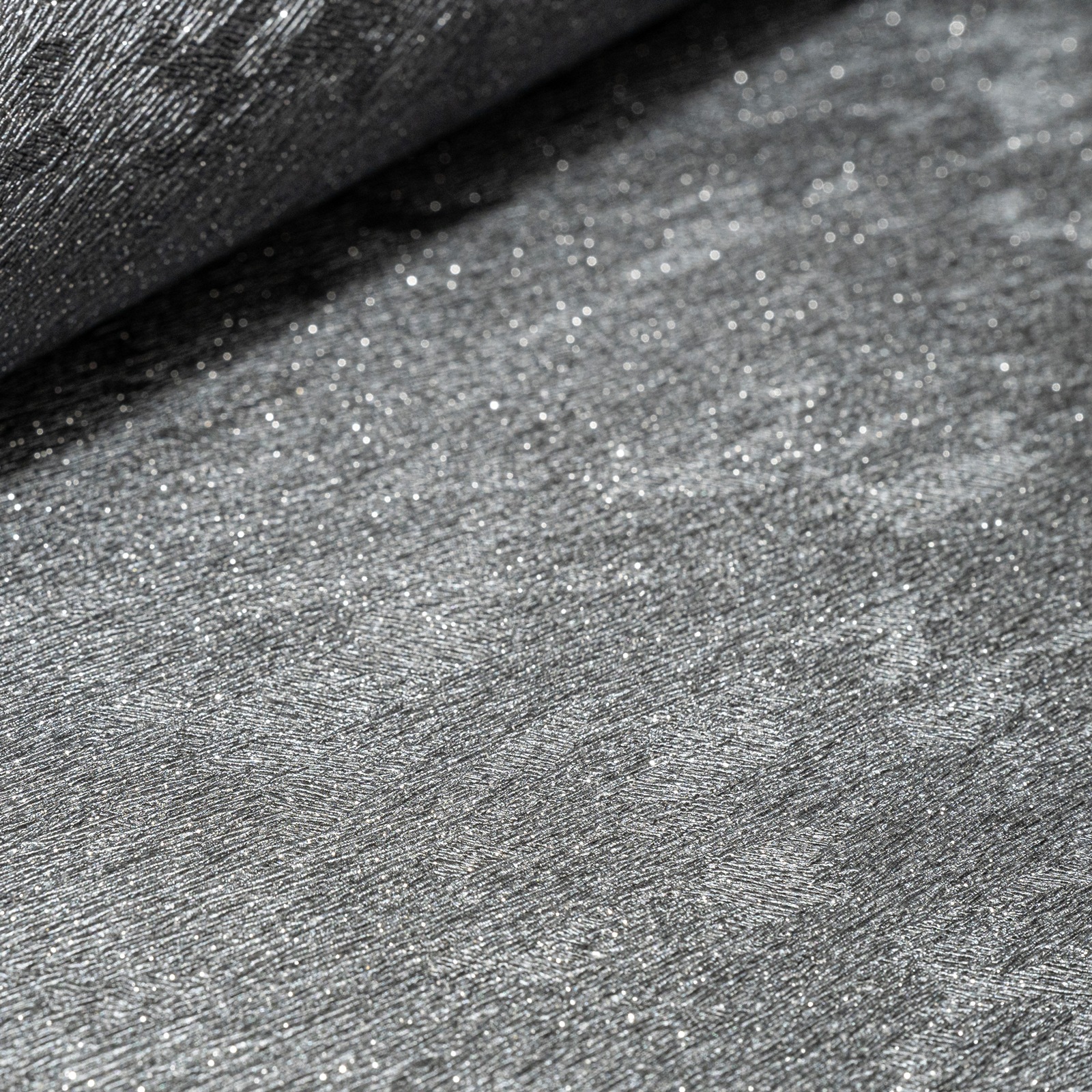 Plain Black Textured Wallpaper Silver Glitter Shimmer Slightly Imperfect Vinyl - Image 3