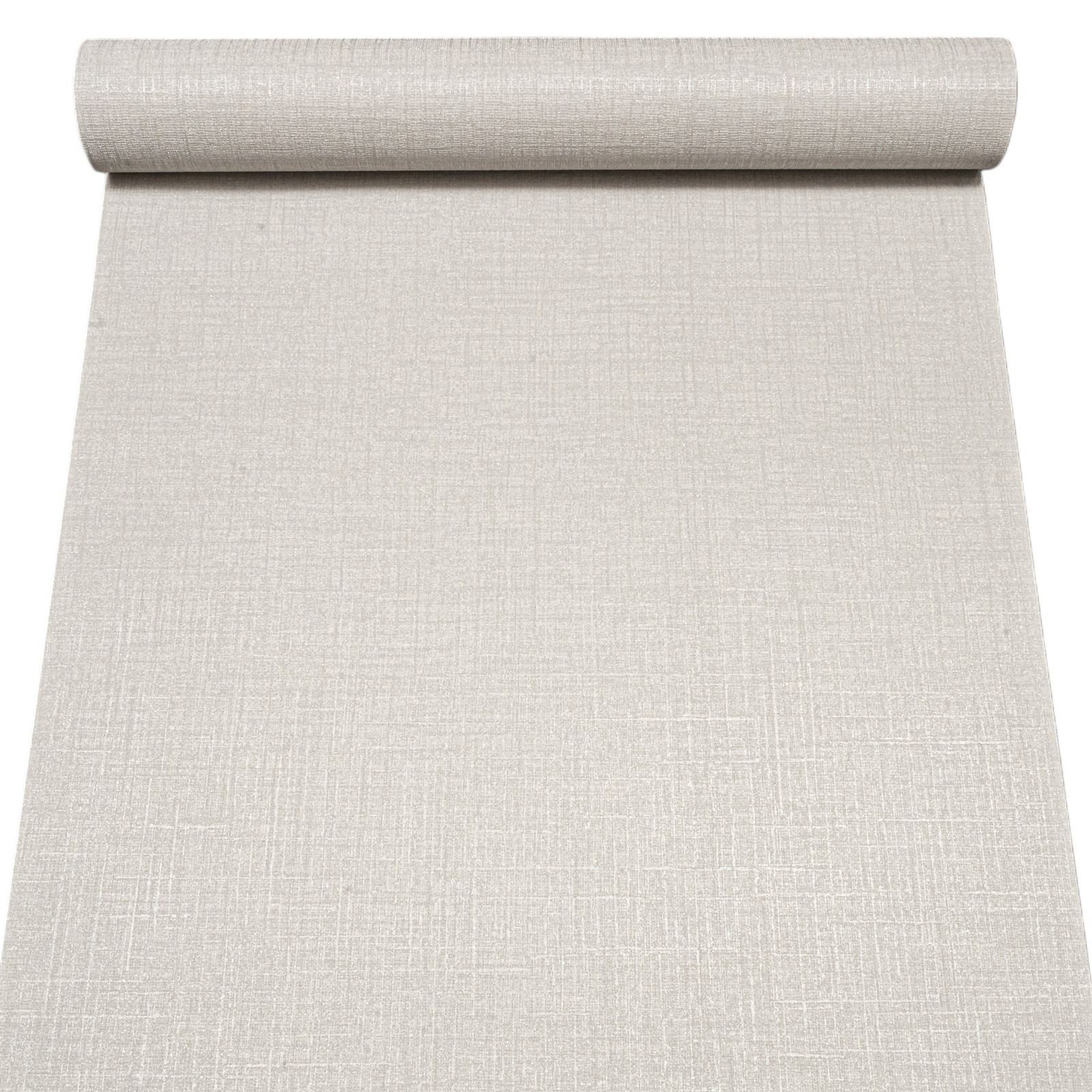 Plain Grey Linen Effect Wallpaper Silver Shimmer Glitter Slightly Imperfect Vinyl - Image 2