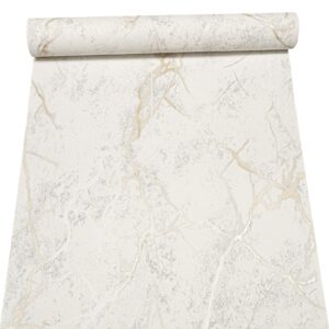 White Gold Marble Effect Wallpaper Metallic Shimmer Textured Grey Tones Slightly Imperfect Vinyl